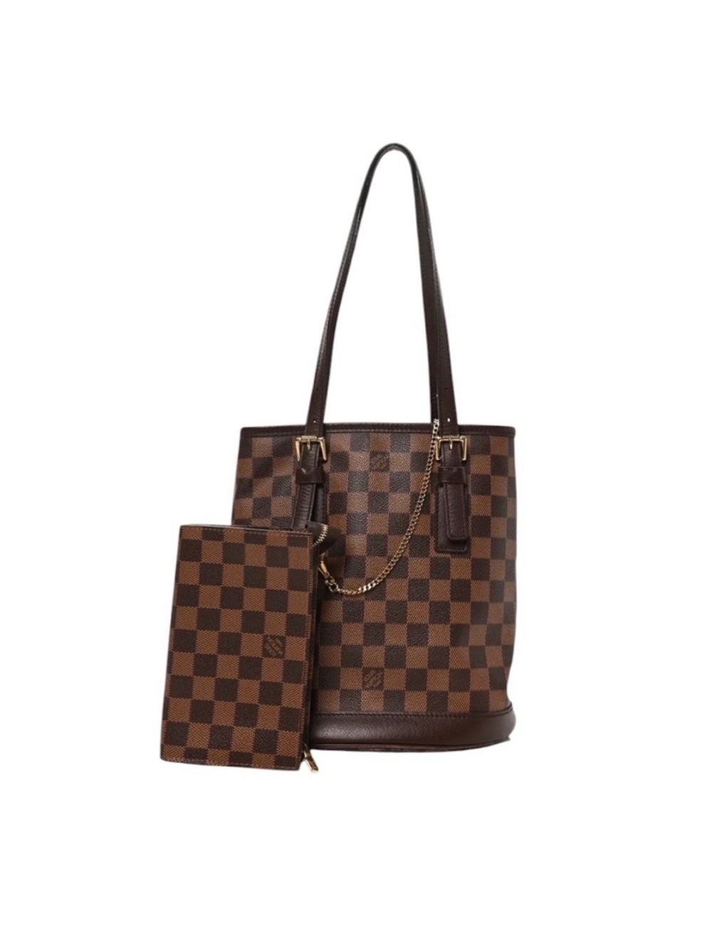 Louis Vuitton Damier Ebene Marais Bucket W/ Pouch